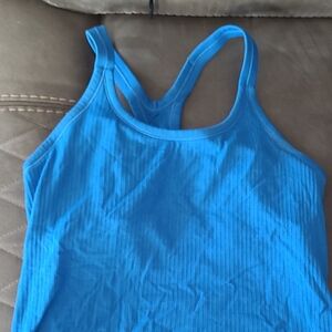 CRZ YOGA Vibrant Blue Ribbed Tank